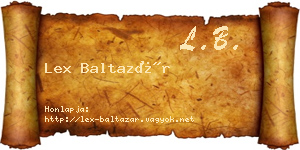 Lex Baltazár névjegykártya